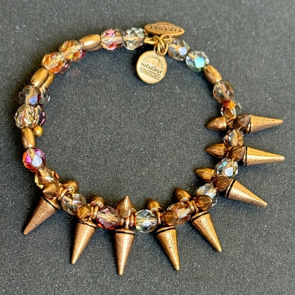 ALEX and ANI VINTAGE SIXTY-SIX Two Wrap Bracelets Crystal Beads & Spikes 6-1/2" - Picture 5 of 7